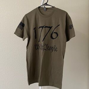 Next Level Apparel "1776 We The People" Olive Green Menʻs T-shirt Medium